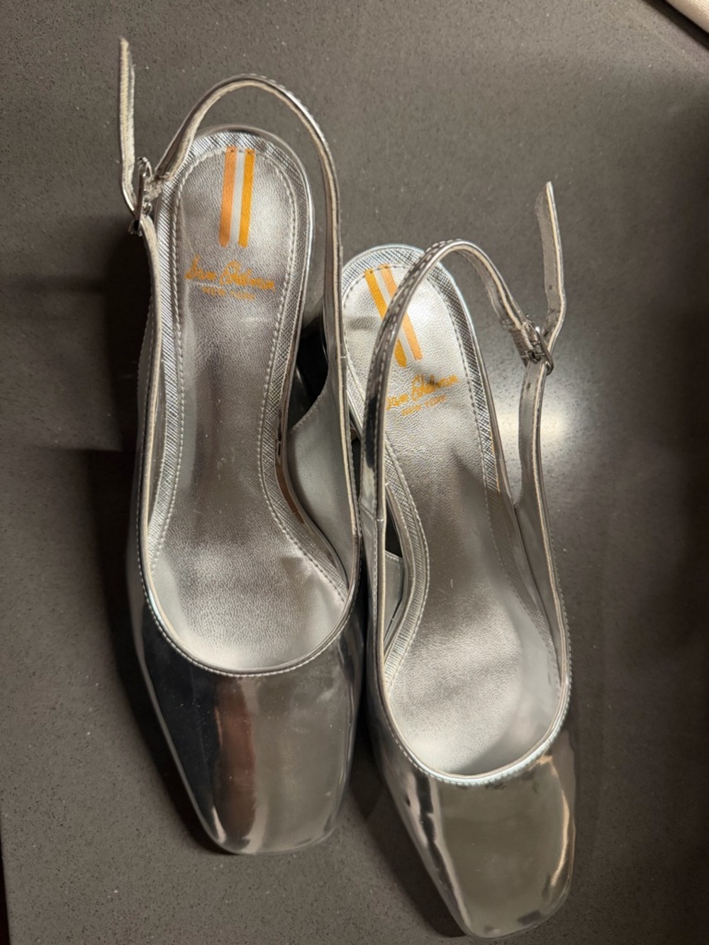 Silver Slingback Heels - Sam Edelman